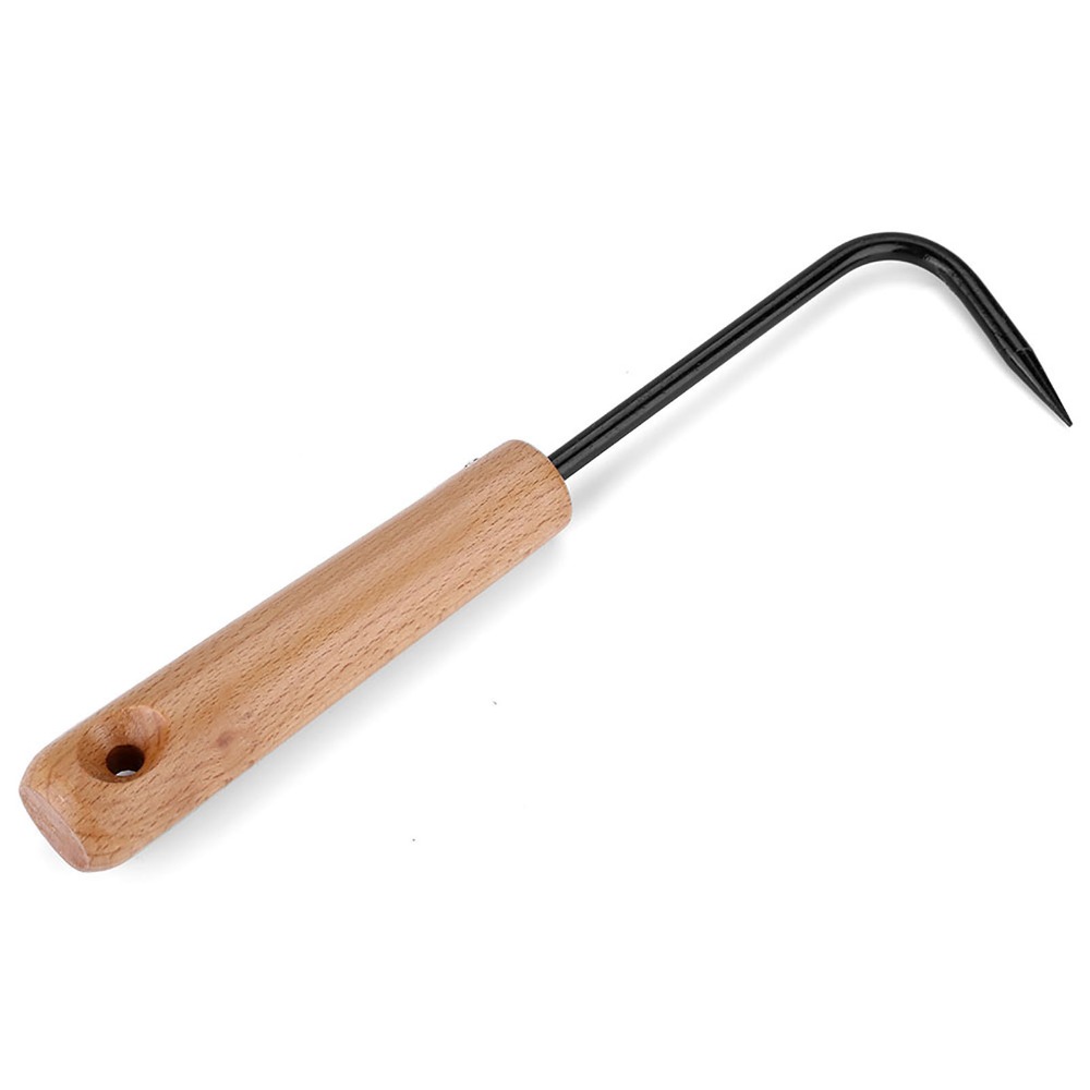 Root Hook Tool - Robuster Eisen-Bonsai-Wurzelhaken mit Holzgriff, Einzelklauen-Design, Garten-Handwerkzeug,