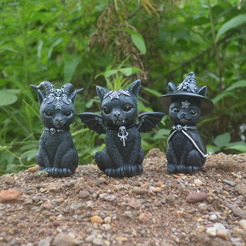 Bonsai Garden Festival - Halloween Magische Katze Harz Handwerk Figuren