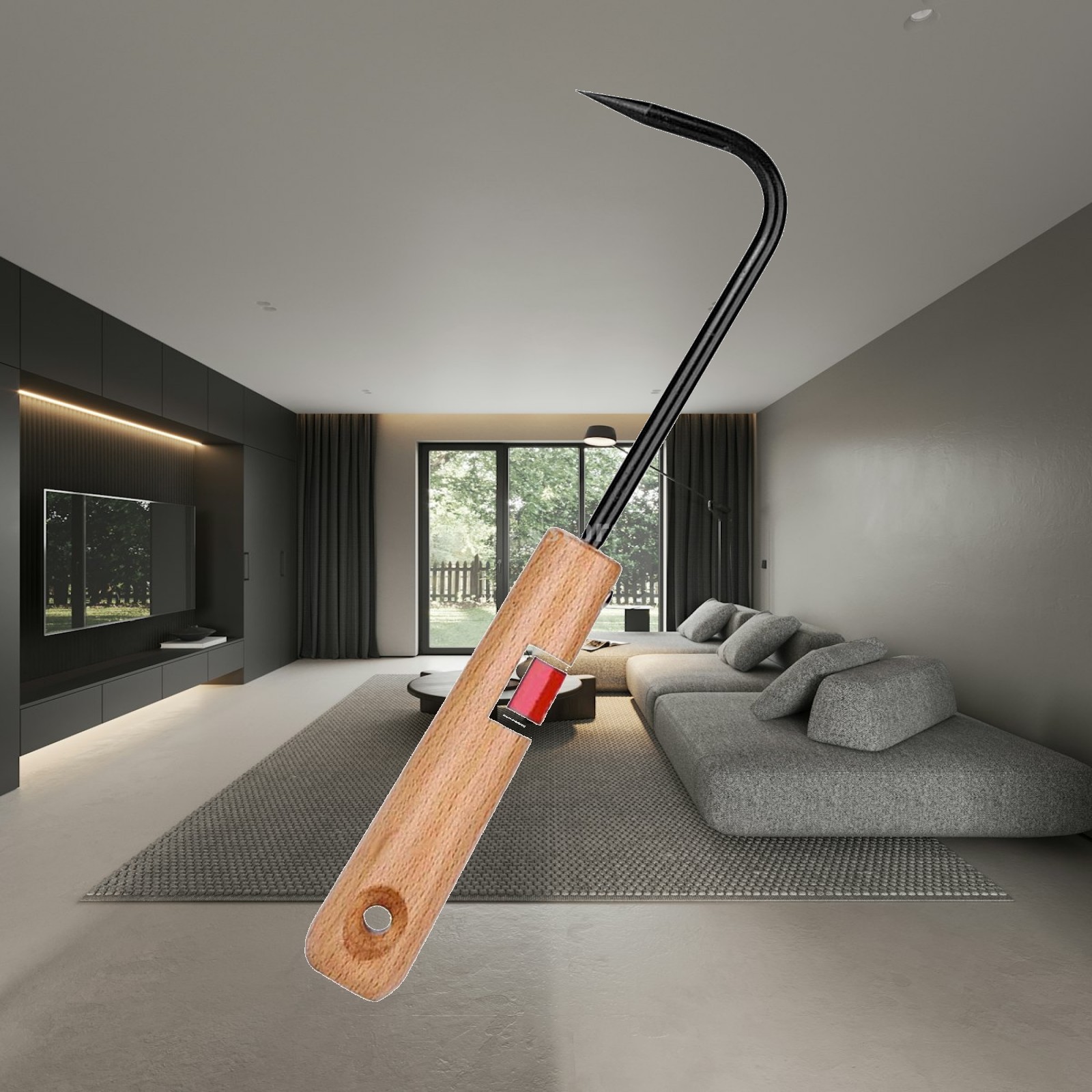Root Hook Tool - Robuster Bonsai-Wurzelhaken mit Holzgriff, Gartenwerkzeug, Langlebiger