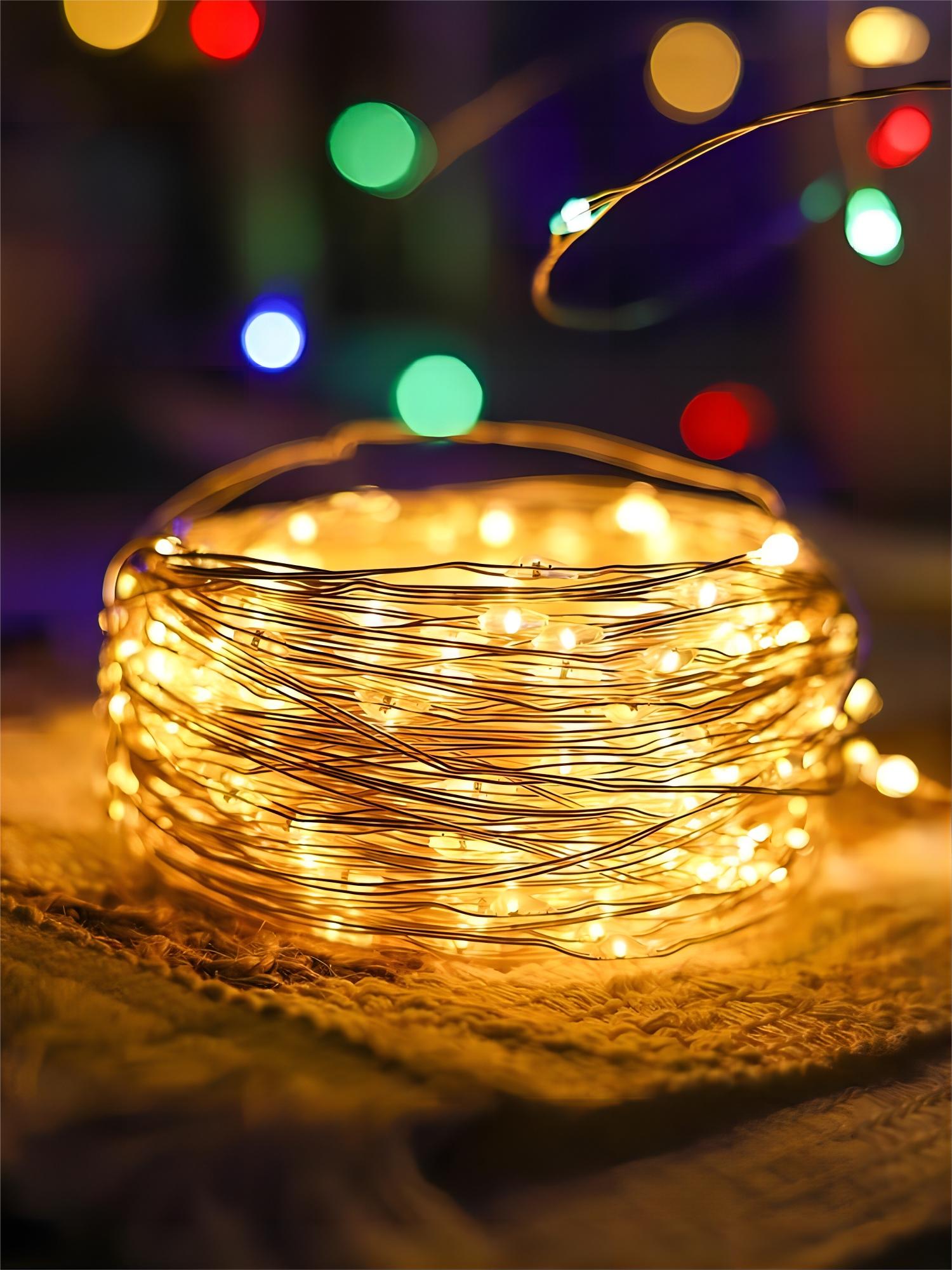 Copper Wire Roll - Warm weiß 5m 50led kupferdraht schnur