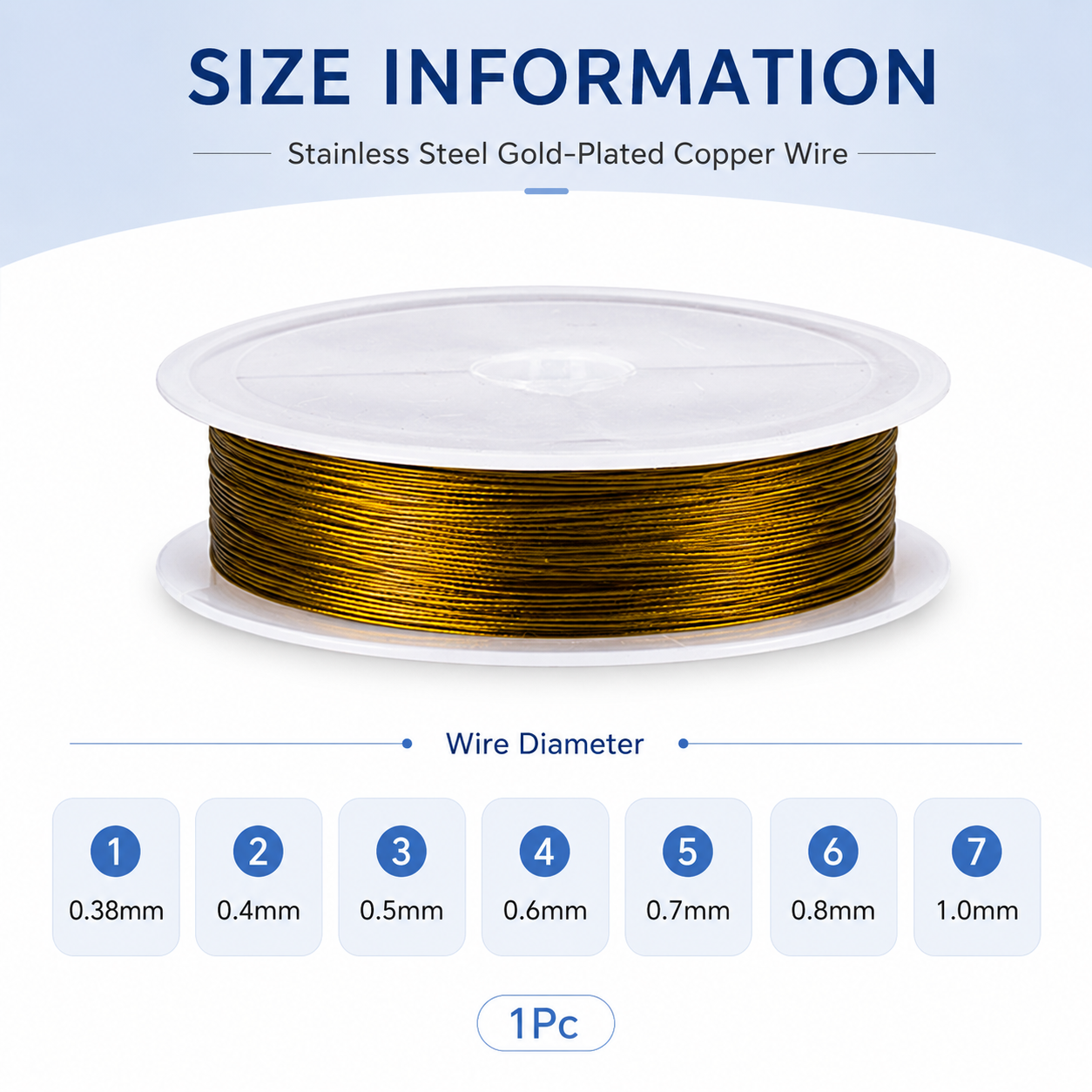Copper Wire Roll - 0,38–1,0 mm goldener Kupferdraht, 1 Rolle,