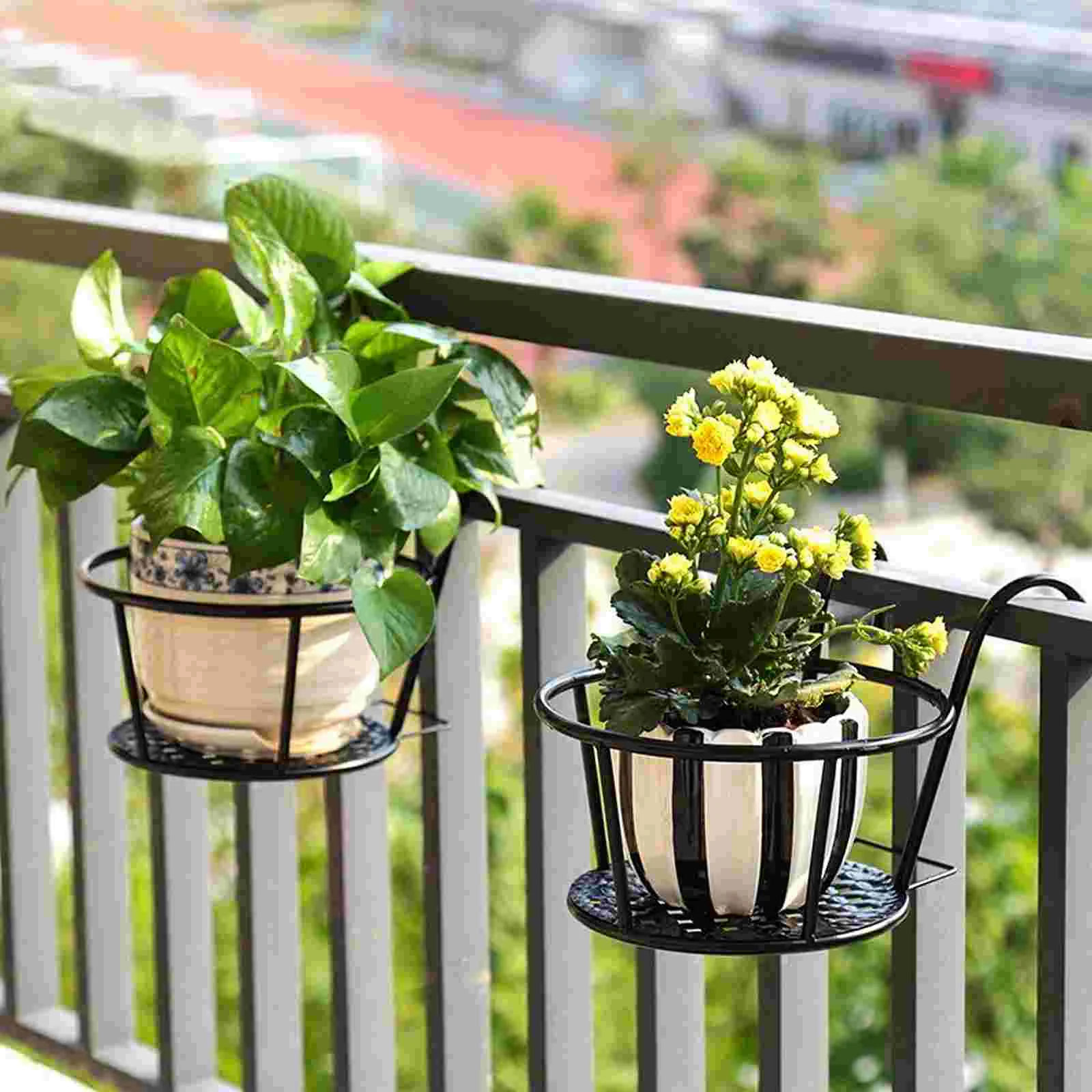 Bonsai Garden China - 2-teiliger Blumentopfständer aus Eisen, Wandbehang, Balkon,