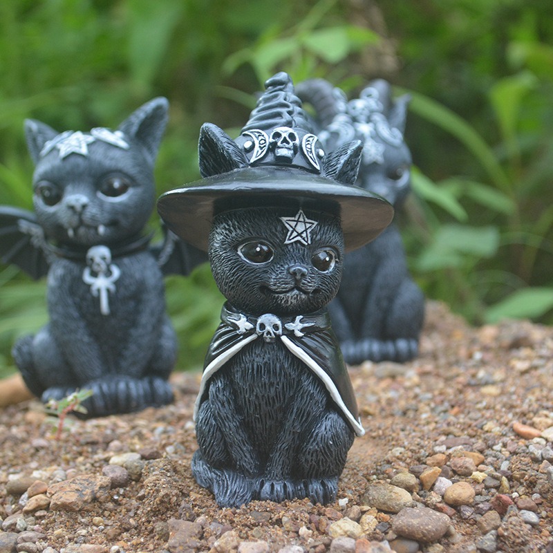 Halloween Magische Katze Harz  – Bonsai Garden Festival Bewertung und Preis