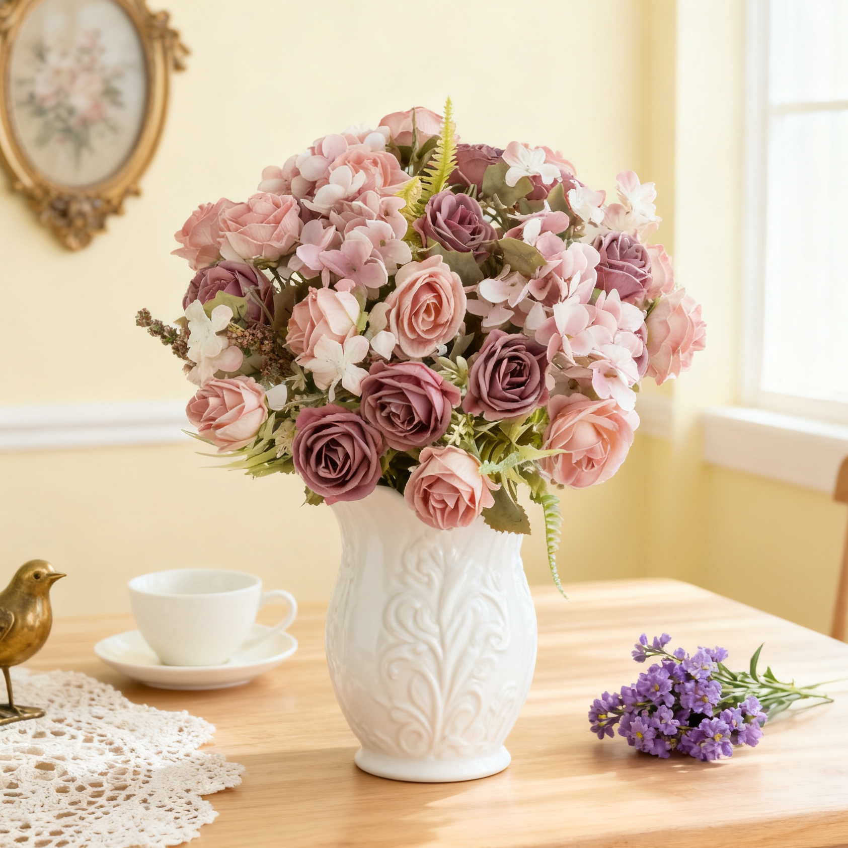 Künstliche Seidenblume, Rose,  – Bonsai Garden Festival Bewertung und Preis