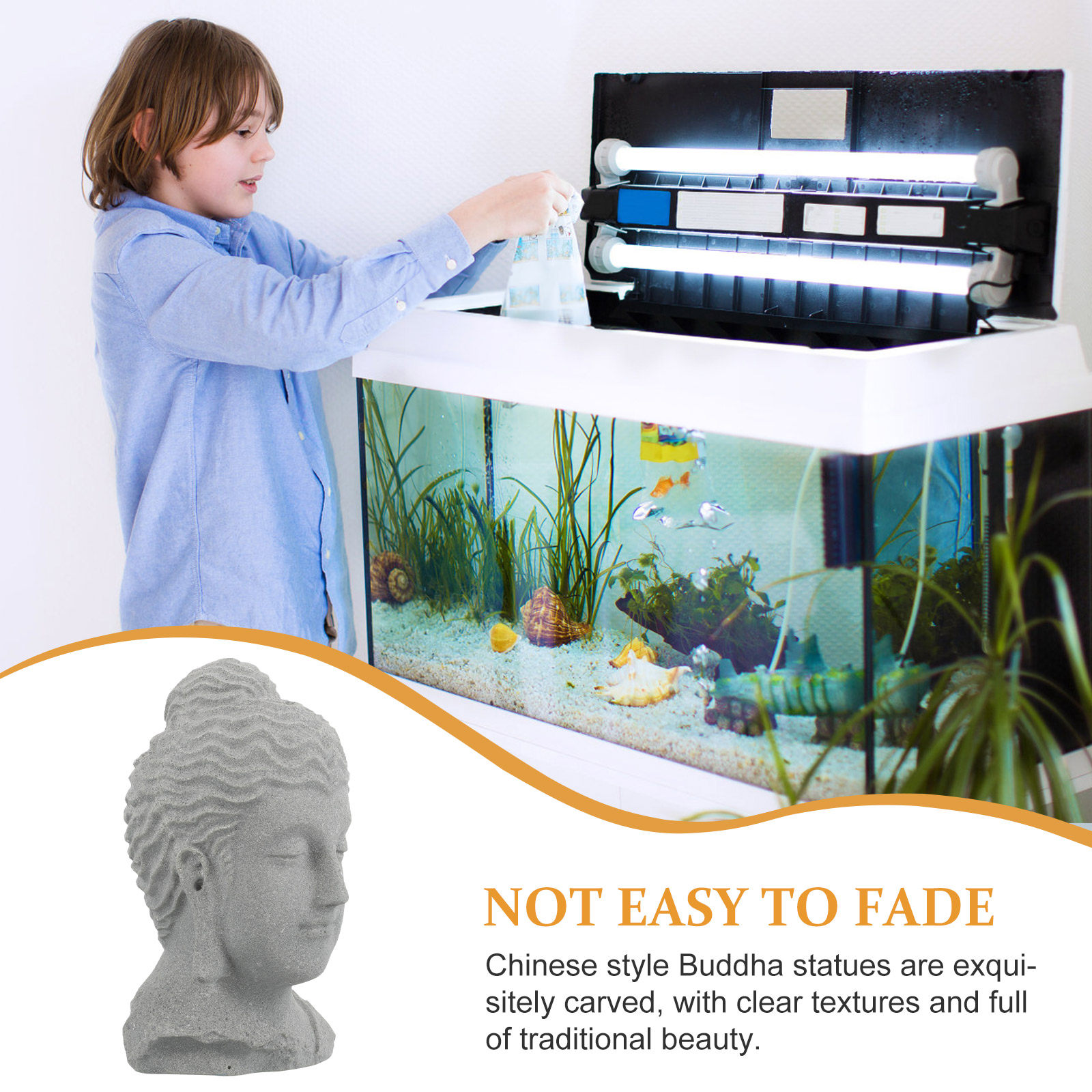 Meditierender Buddha-Kopf-Stat – Bonsai Garden Usa Bewertung und Preis