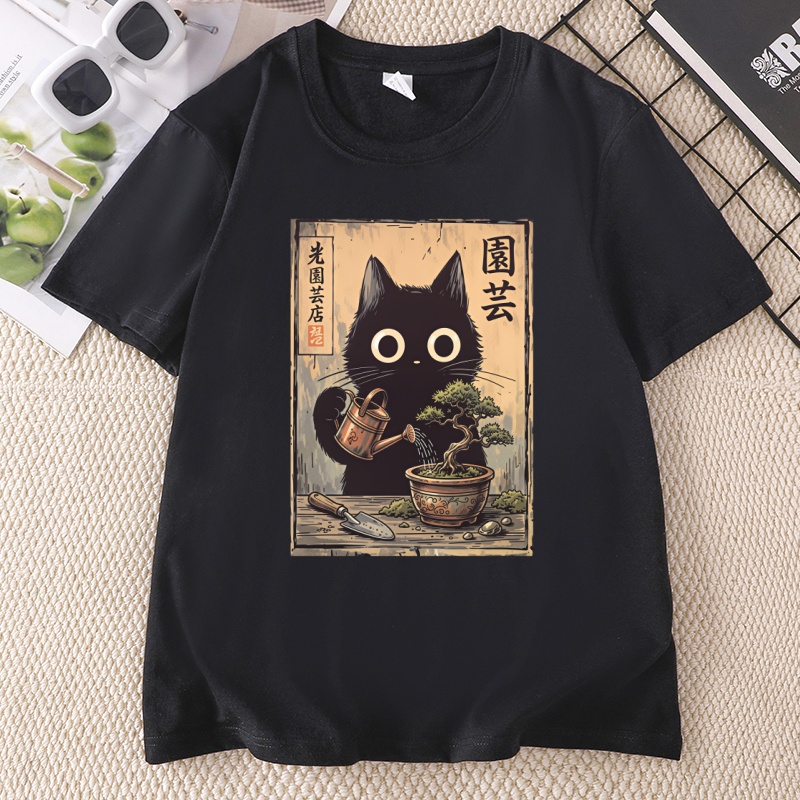 Bonsai Black Cat T-Shirt im ja – Bonsai Garden China Bewertung und Preis